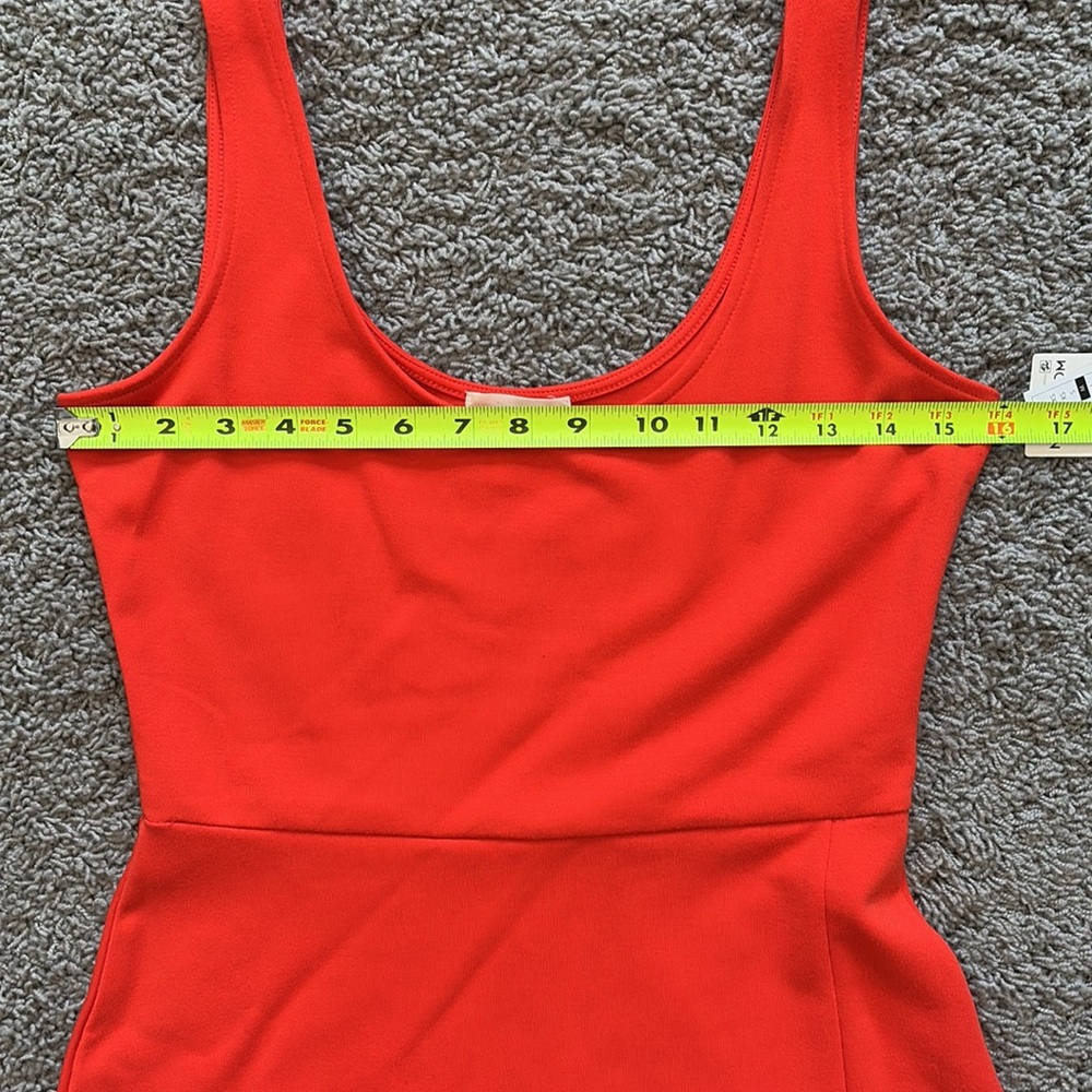 Open Edit Dress Women Orange Bodycon Tank Slit Jersey - Picture 6 of 14